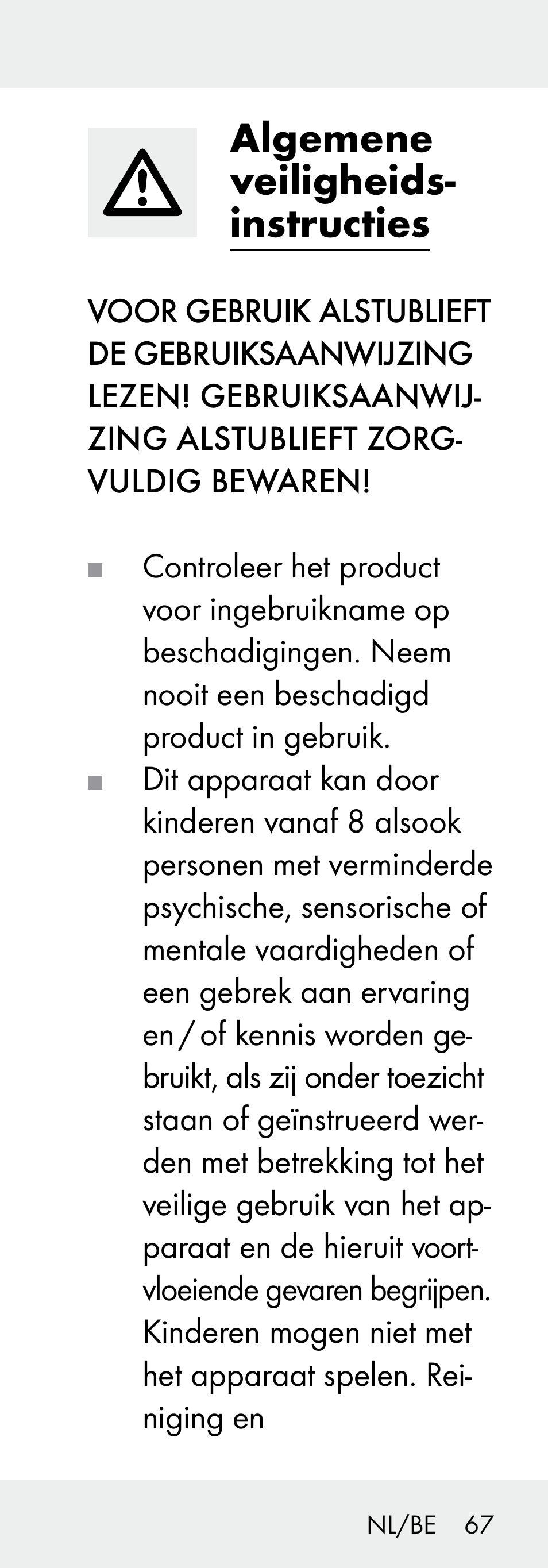 Algemene veiligheids- instructies | Livarno Z31730A/Z31730B User Manual | Page 67 / 90