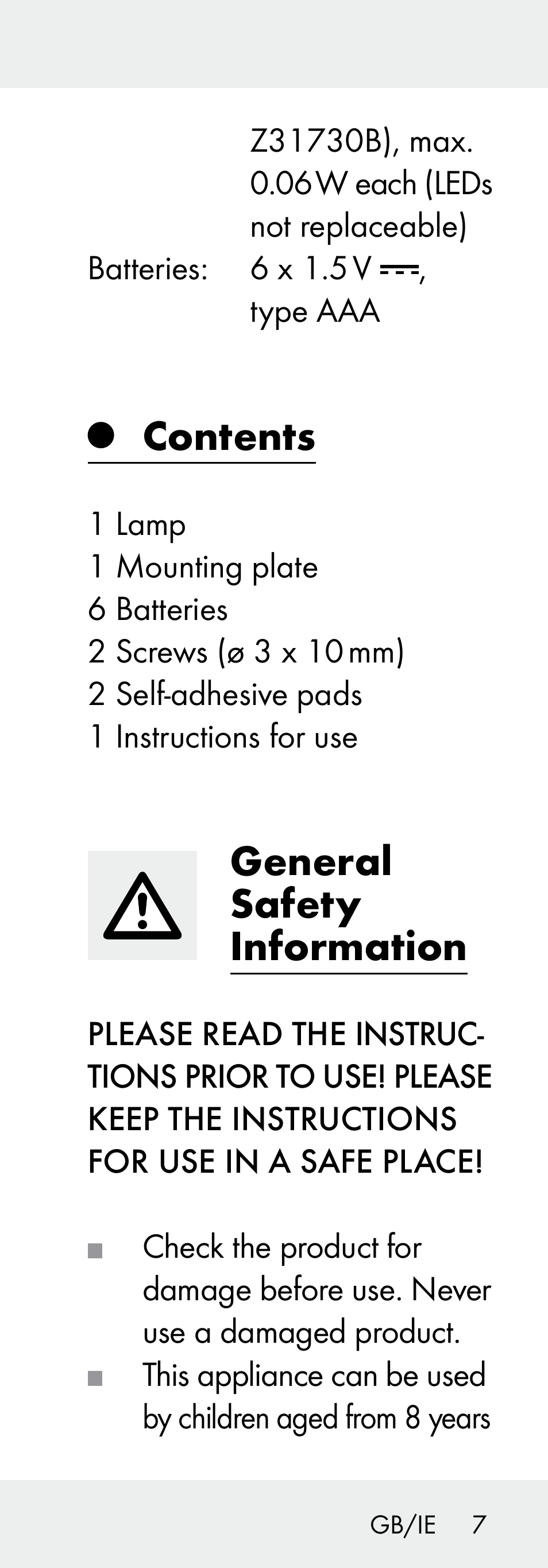 Livarno Z31730A/Z31730B User Manual | Page 7 / 90