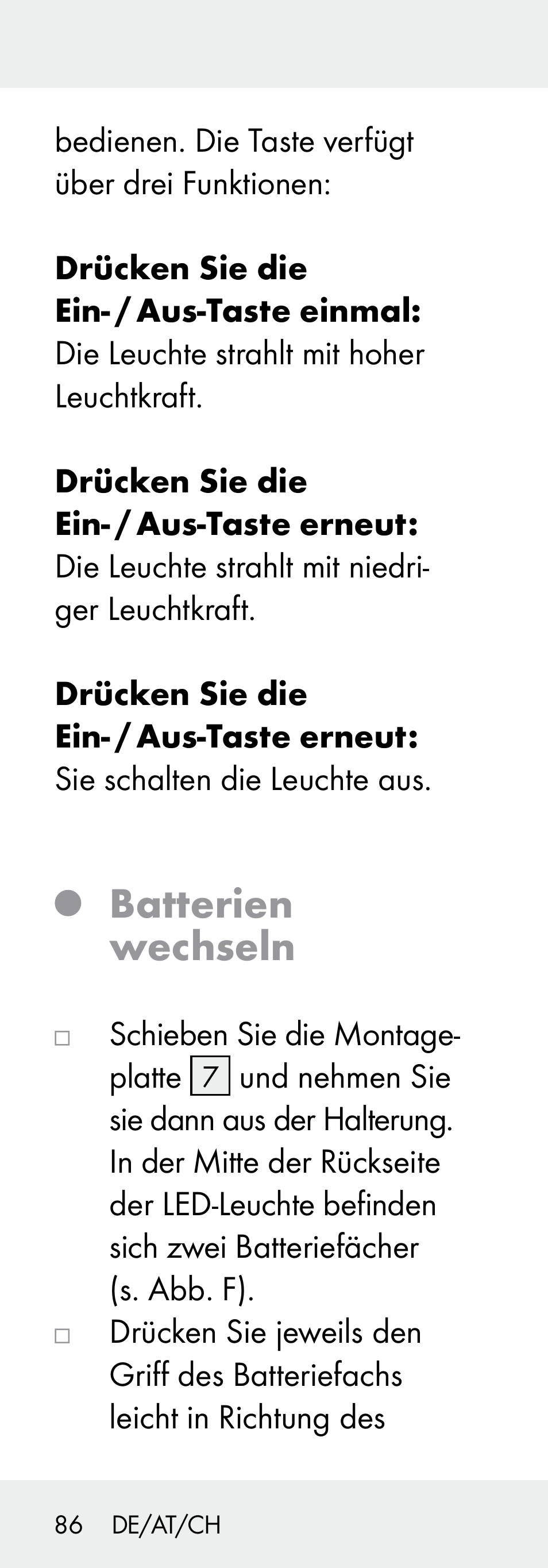 Batterien wechseln | Livarno Z31730A/Z31730B User Manual | Page 86 / 90
