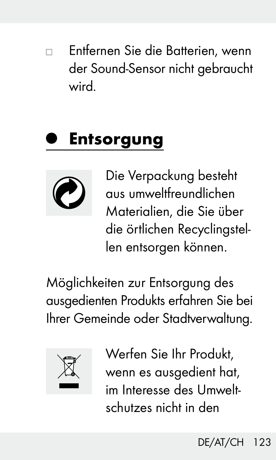 Entsorgung | Livarno Z31603/Z30425B User Manual | Page 123 / 128