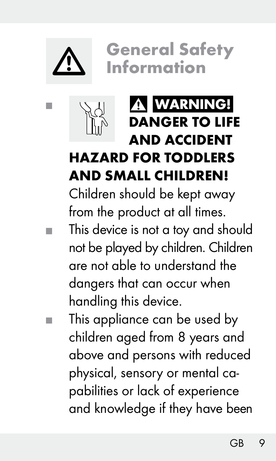 General safety information | Livarno Z31603/Z30425B User Manual | Page 9 / 128