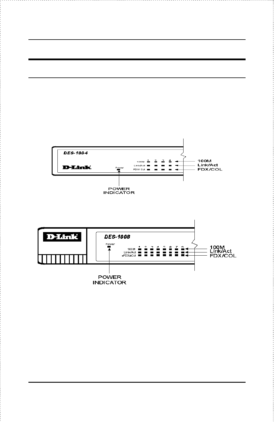 Led indicators | D-Link DES-1004 User Manual | Page 26 / 46