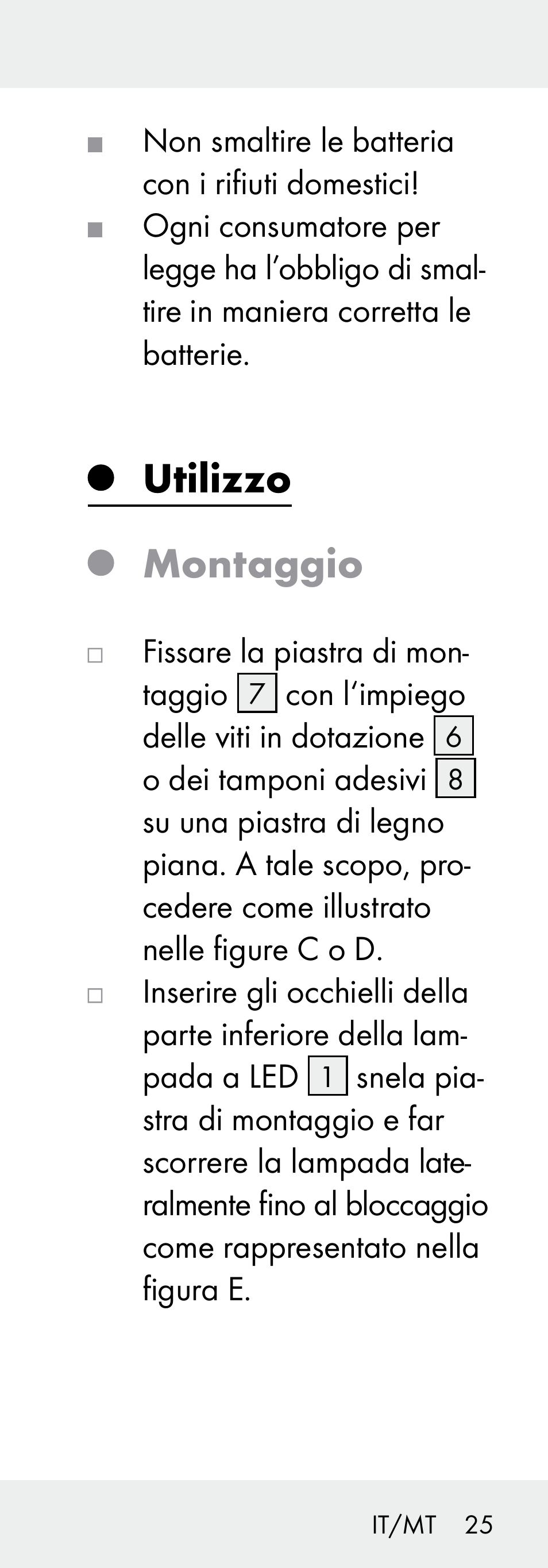 Utilizzo montaggio | Livarno Z31730A/Z31730B User Manual | Page 25 / 68
