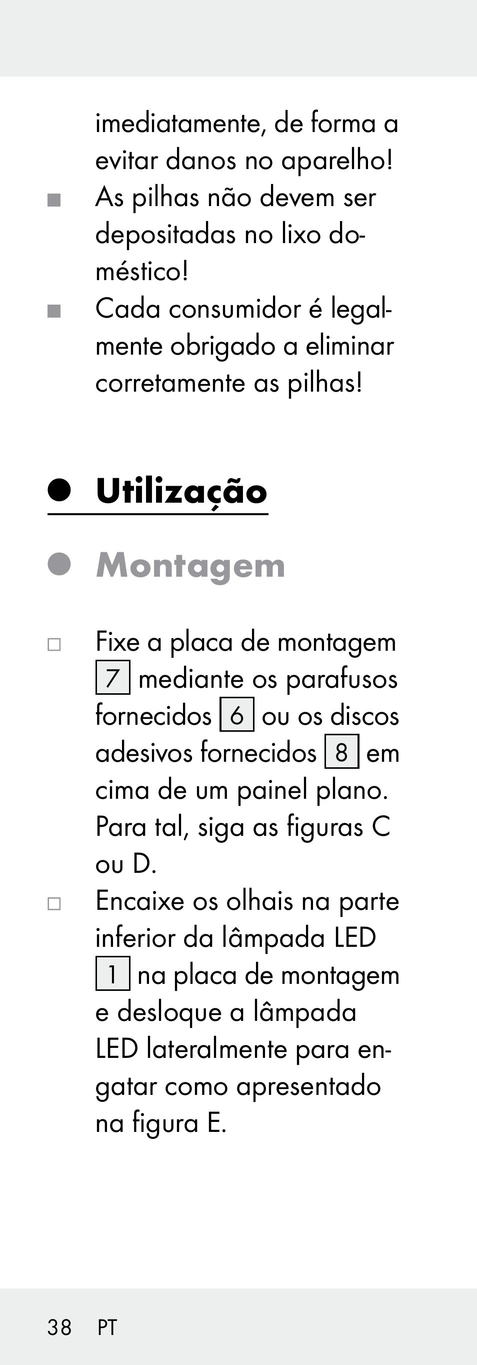 Utilização montagem | Livarno Z31730A/Z31730B User Manual | Page 38 / 68