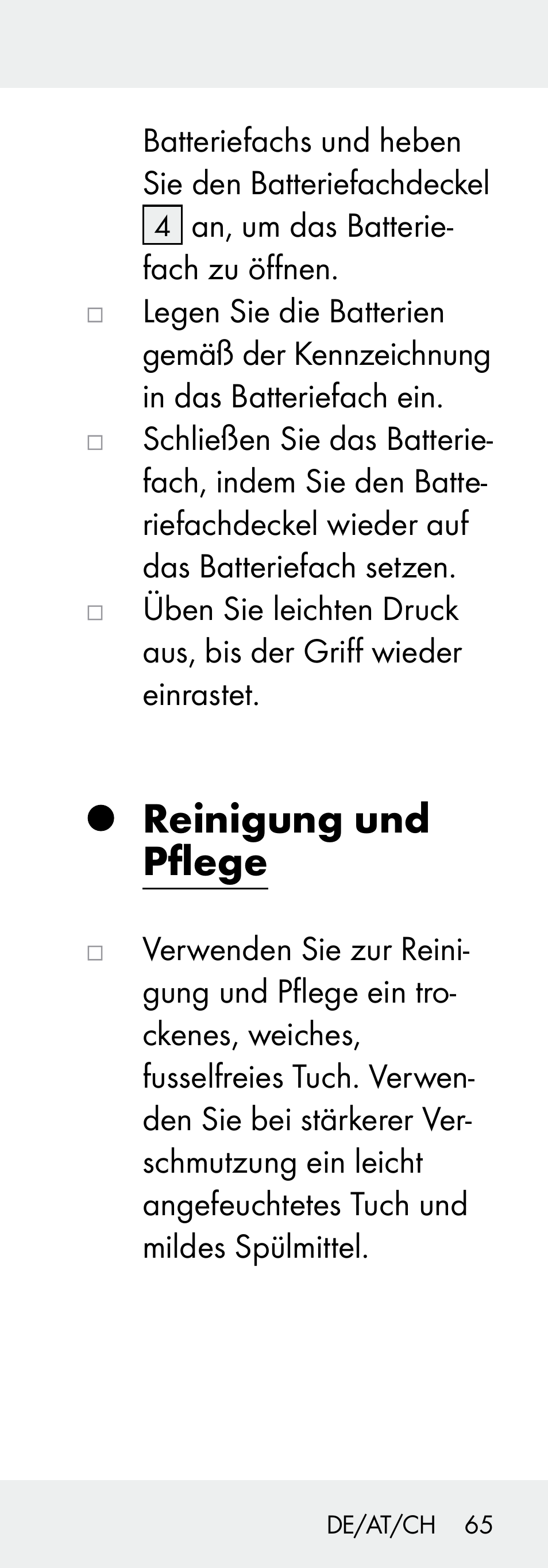 Reinigung und pflege | Livarno Z31730A/Z31730B User Manual | Page 65 / 68