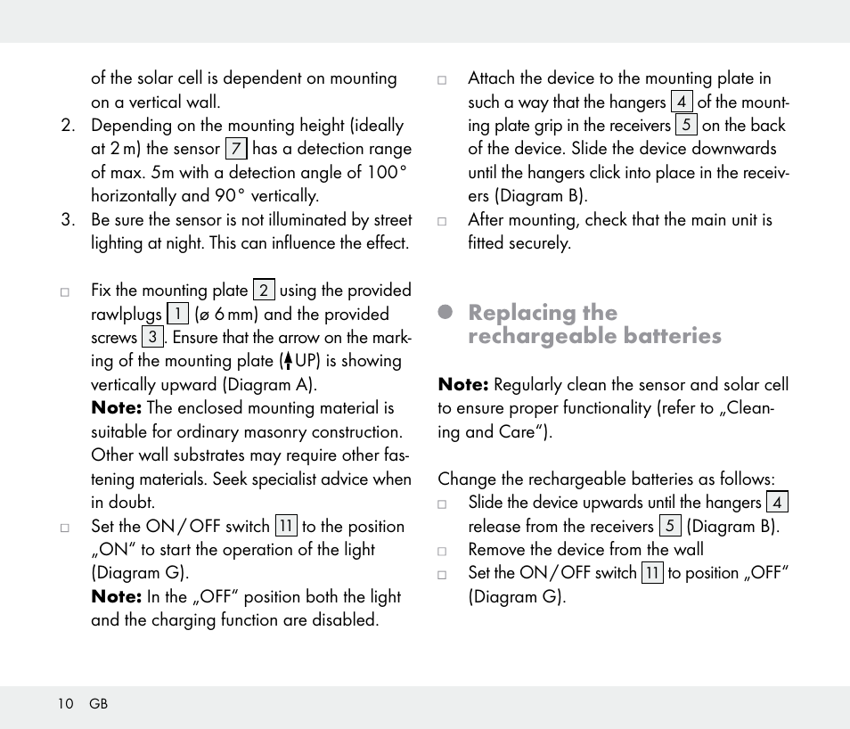 Replacing the rechargeable batteries | Livarno 108340-14-01/108340-14-02/108340-14-03 User Manual | Page 10 / 42