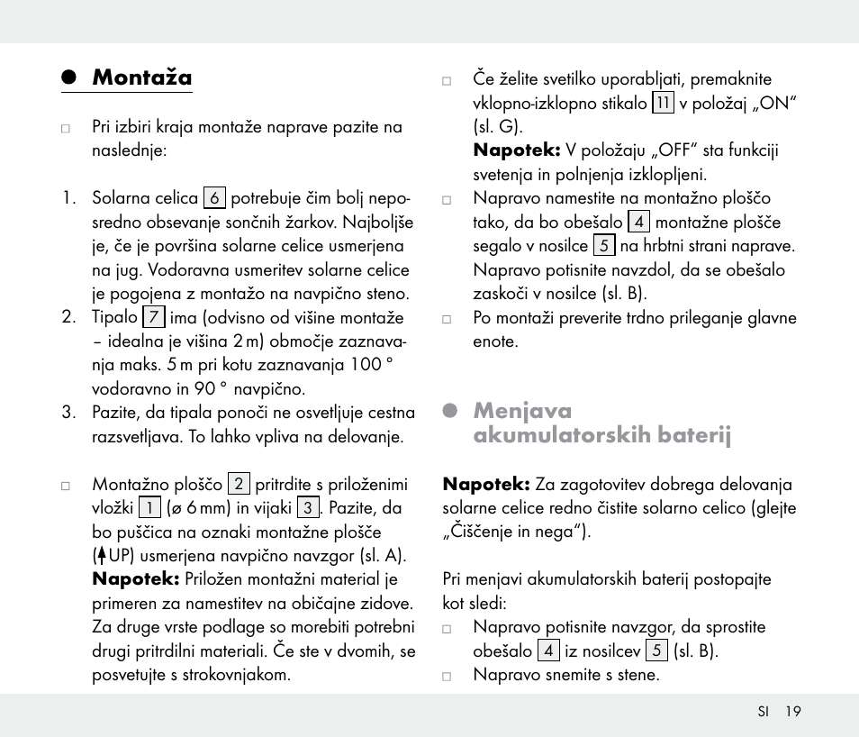 Montaža, Menjava akumulatorskih baterij | Livarno 108340-14-01/108340-14-02/108340-14-03 User Manual | Page 19 / 42