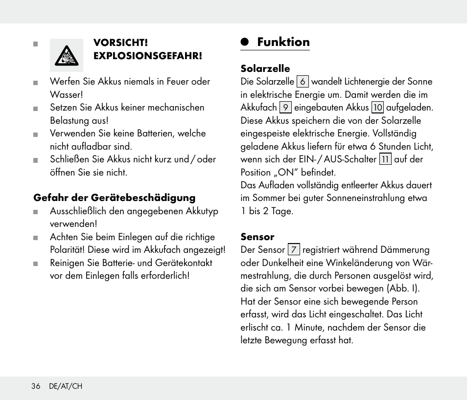 Funktion | Livarno 108340-14-01/108340-14-02/108340-14-03 User Manual | Page 36 / 42