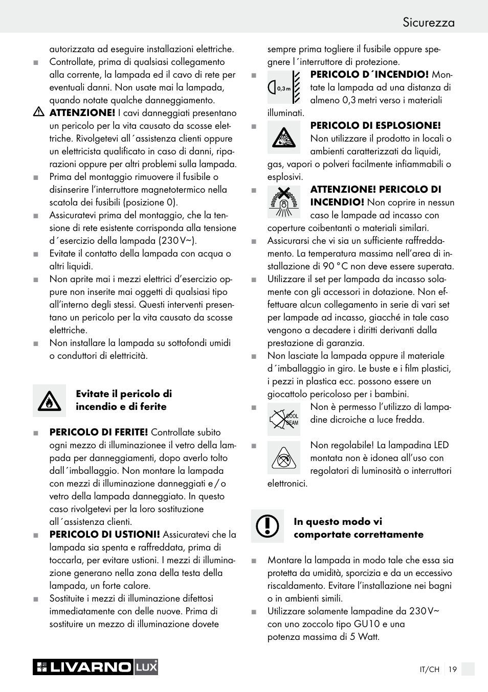 Sicurezza | Livarno 7226 User Manual | Page 19 / 29