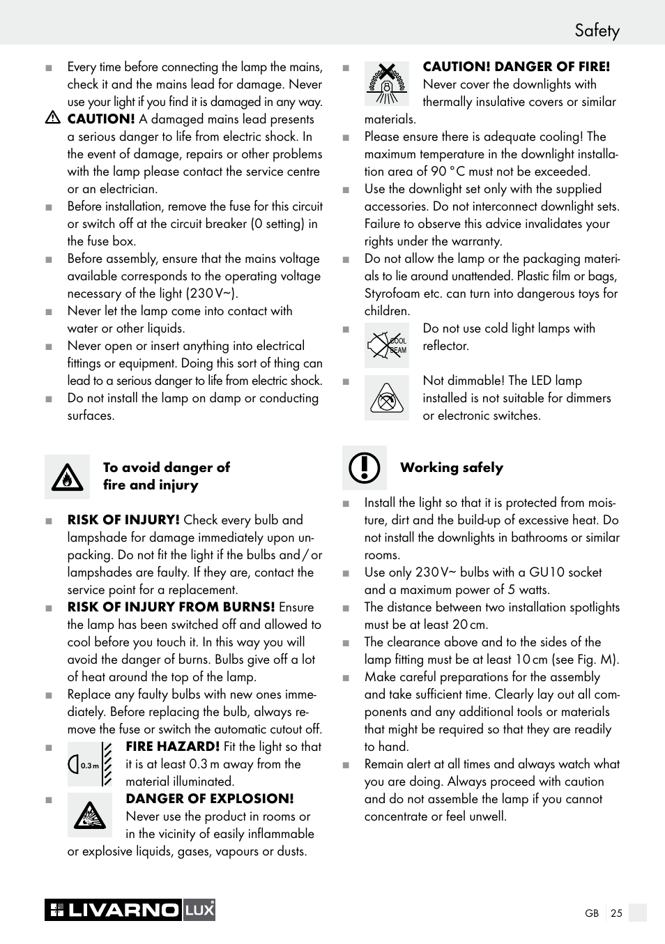 Safety | Livarno 7226 User Manual | Page 25 / 29