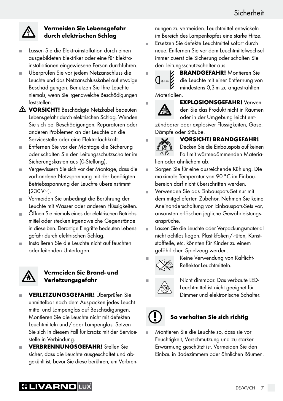 Sicherheit | Livarno 7226 User Manual | Page 7 / 29