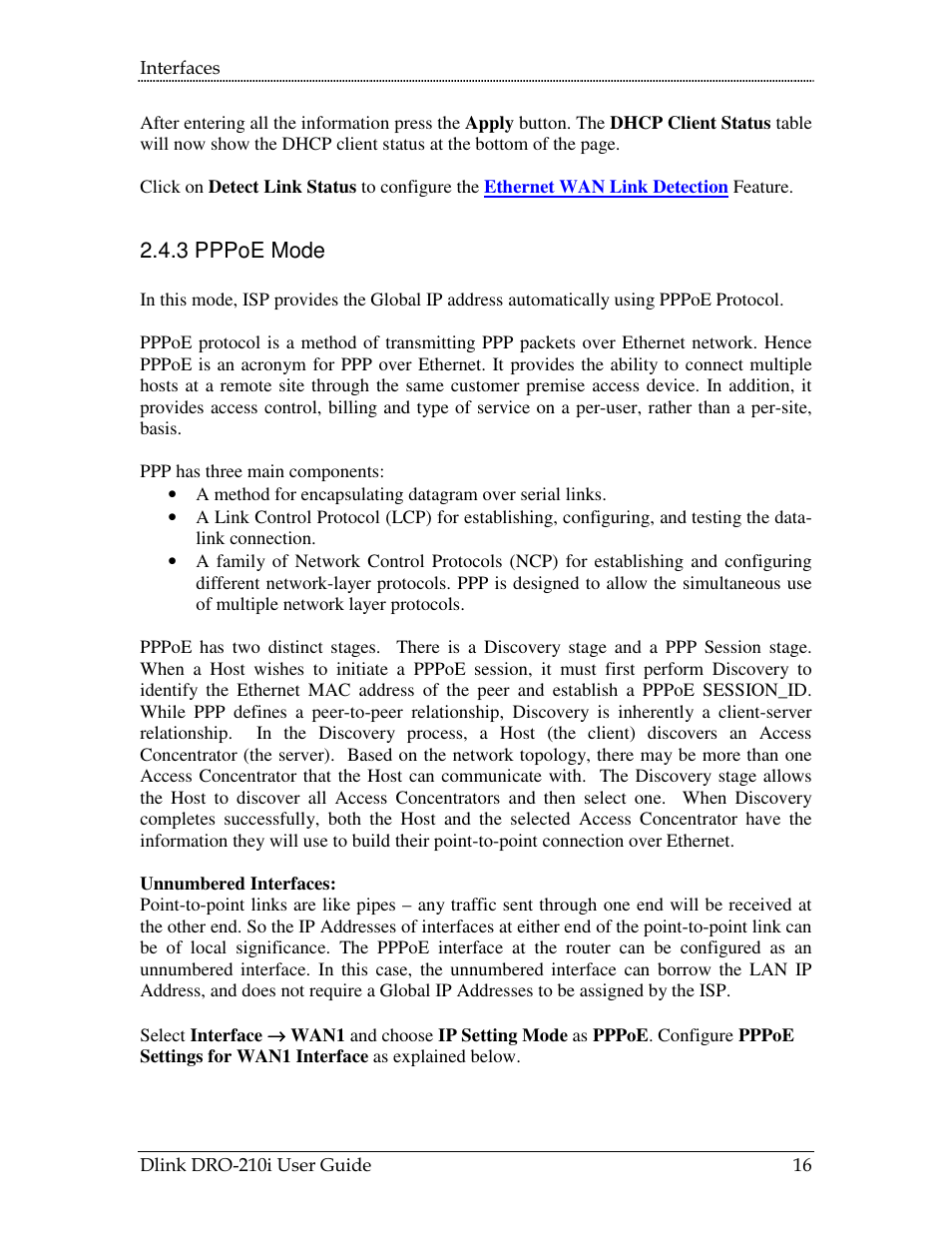 3 pppoe mode | D-Link DRO-210i User Manual | Page 16 / 78