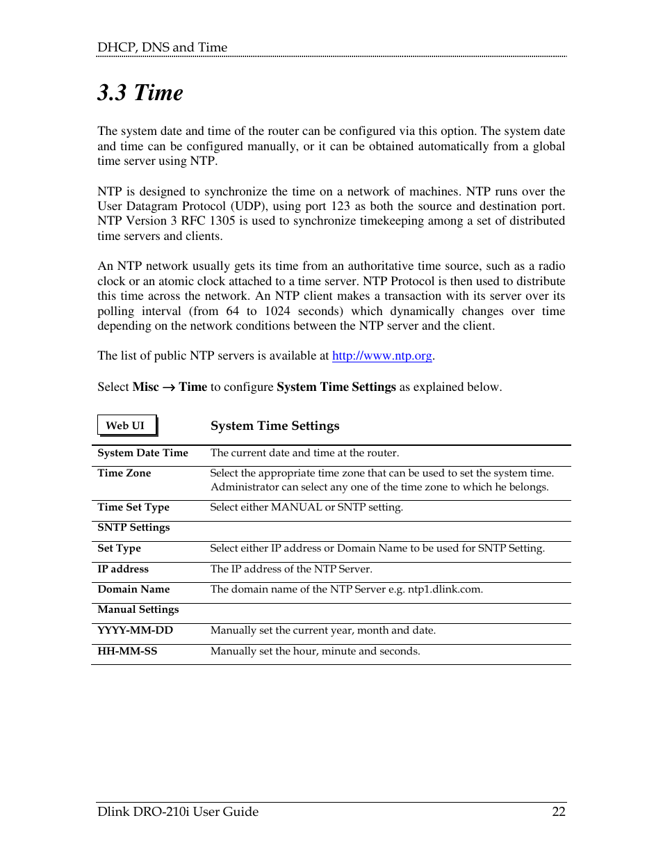 3 time | D-Link DRO-210i User Manual | Page 22 / 78