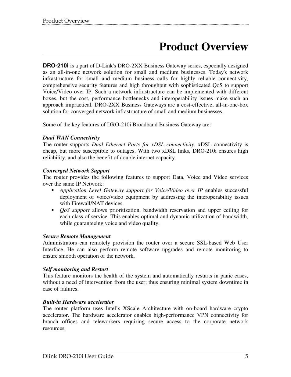 1 product overview, 1product overview | D-Link DRO-210i User Manual | Page 5 / 78