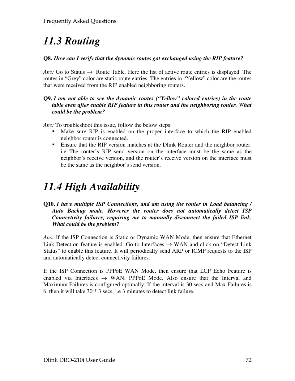 Outing, Vailability, 3 routing | 4 high availability | D-Link DRO-210i User Manual | Page 72 / 78