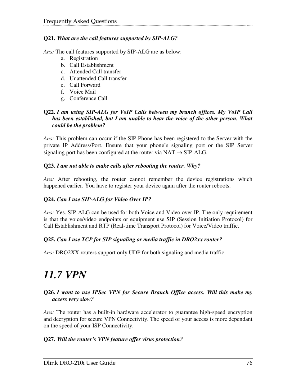 7 vpn | D-Link DRO-210i User Manual | Page 76 / 78