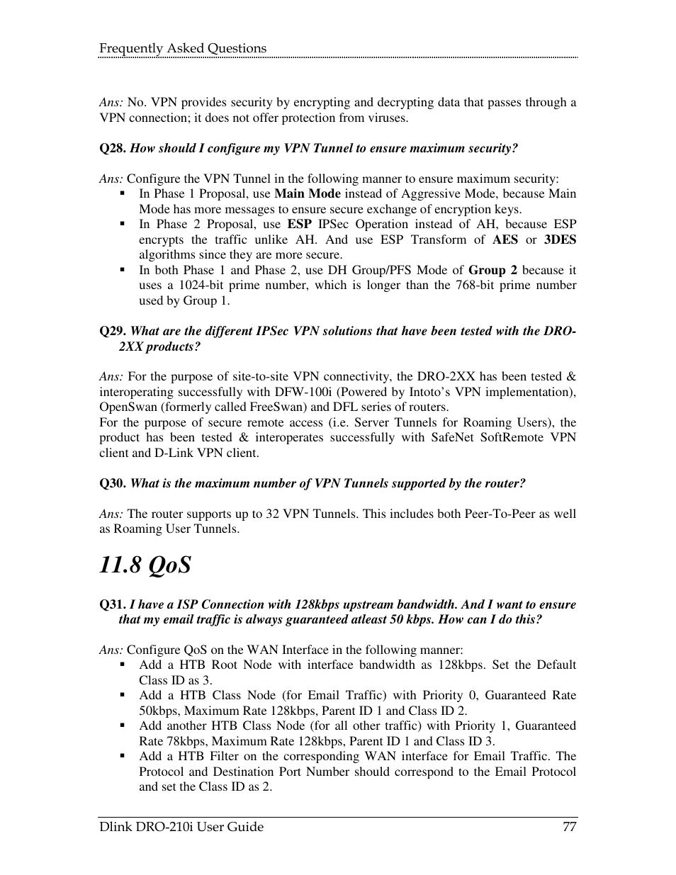 8 qos | D-Link DRO-210i User Manual | Page 77 / 78
