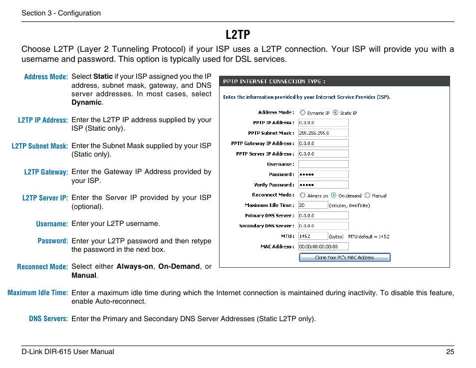 L2tp | D-Link DIR-615 User Manual | Page 25 / 117