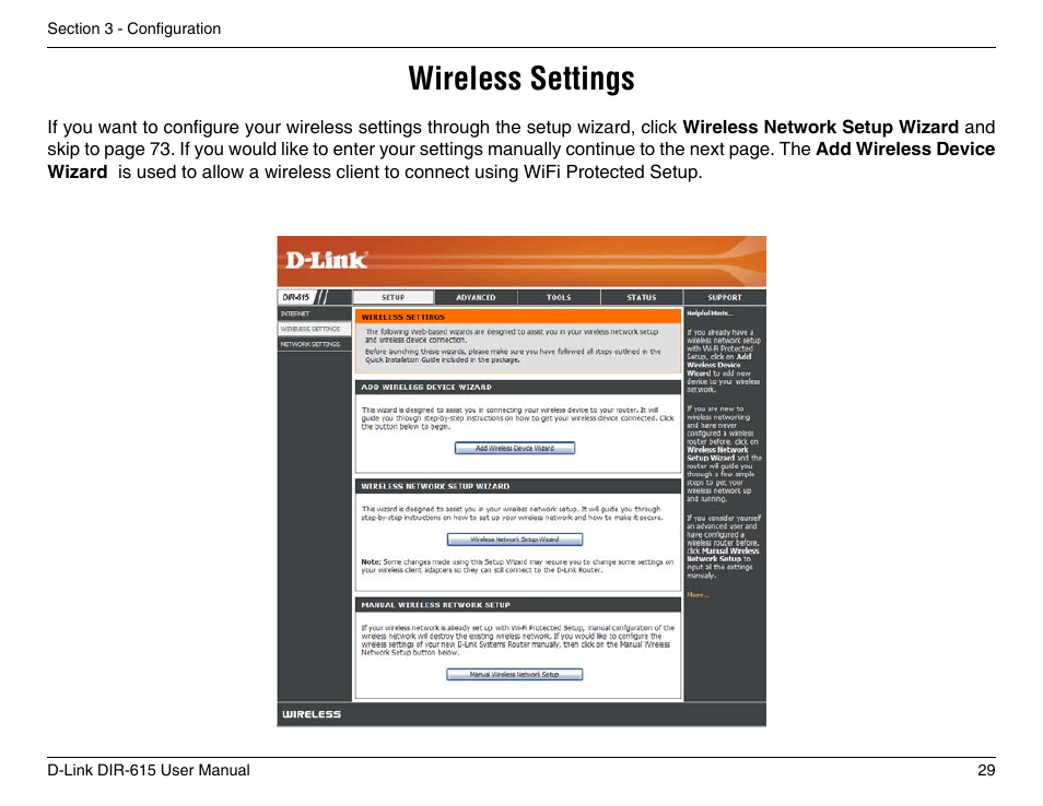 Wireless settings | D-Link DIR-615 User Manual | Page 29 / 117