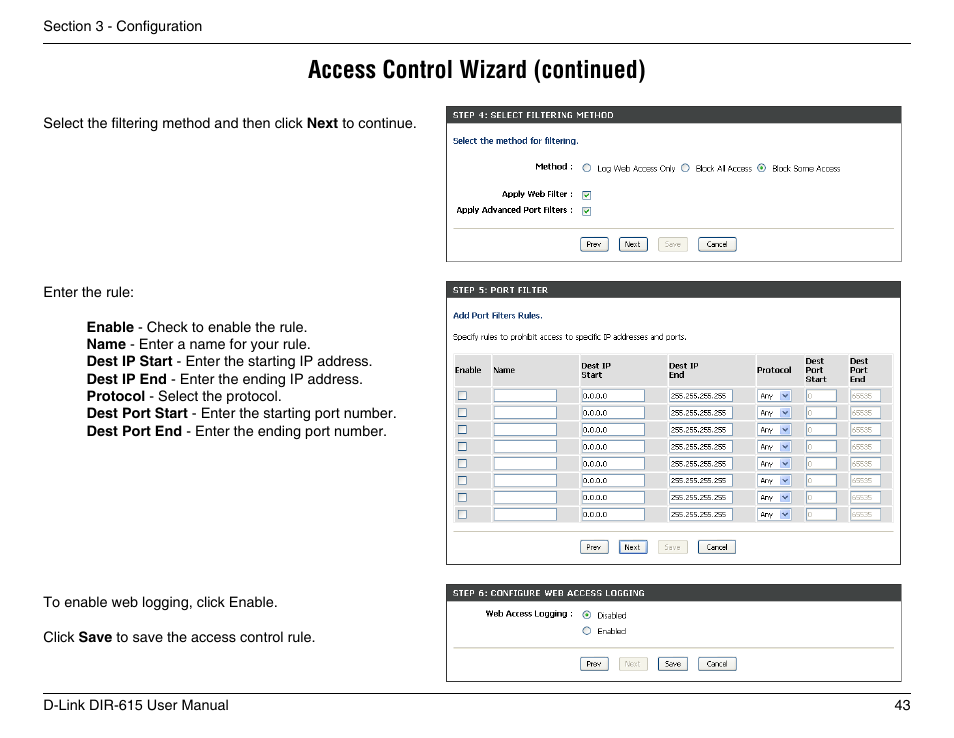 Access control wizard (continued) | D-Link DIR-615 User Manual | Page 43 / 117