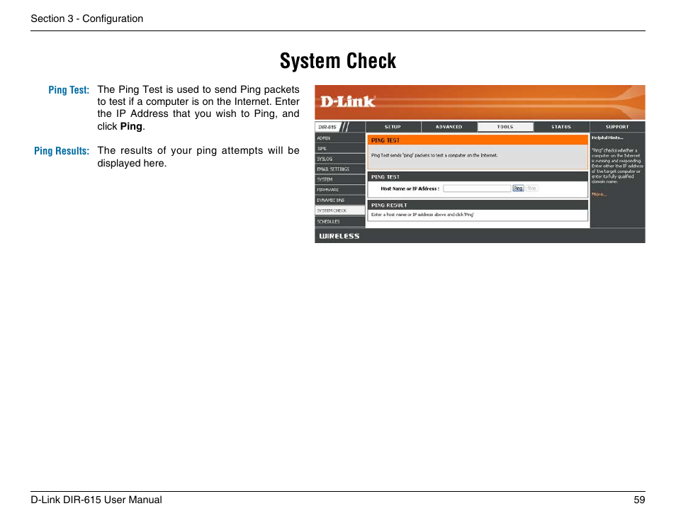 System check | D-Link DIR-615 User Manual | Page 59 / 117