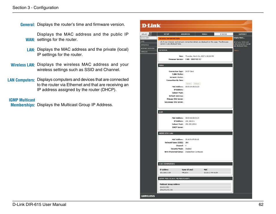 D-Link DIR-615 User Manual | Page 62 / 117