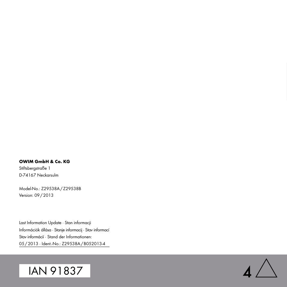 Livarno Z29538A /Z29538B User Manual | Page 27 / 27