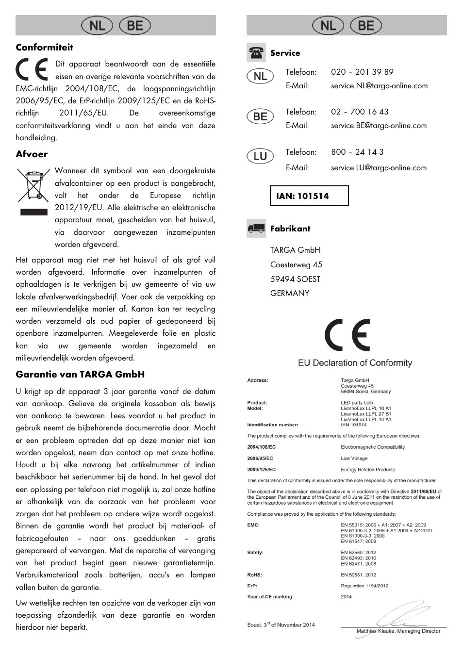 Livarno LED PARTY LIGHT User Manual | Page 12 / 14