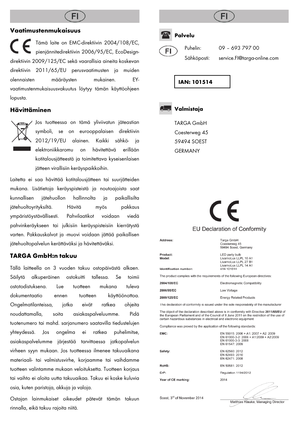 Livarno LED PARTY LIGHT User Manual | Page 4 / 14