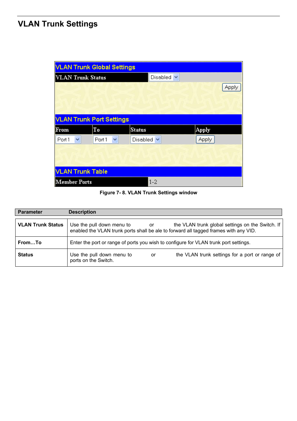 Vlan trunk settings | D-Link DES-3018 User Manual | Page 106 / 260
