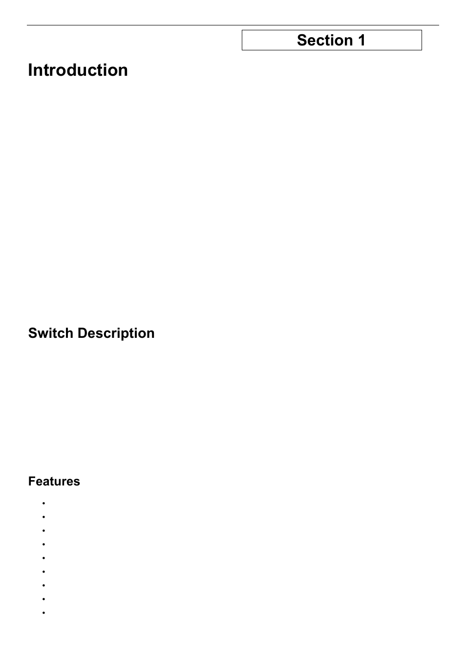 Switch description, Features, Introduction | D-Link DES-3018 User Manual | Page 14 / 260