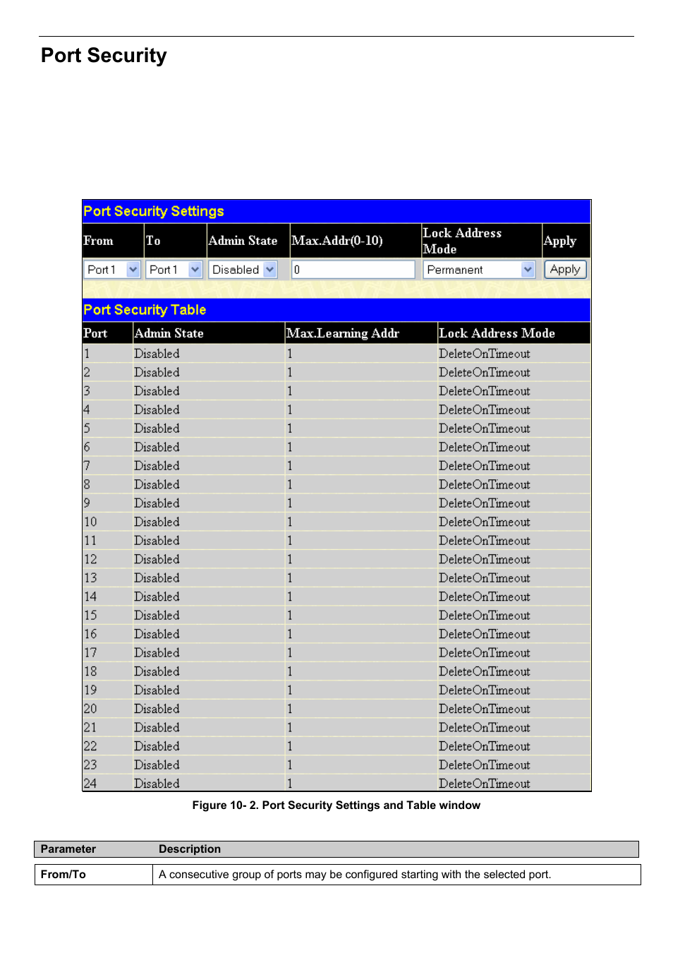Port security | D-Link DES-3018 User Manual | Page 150 / 260
