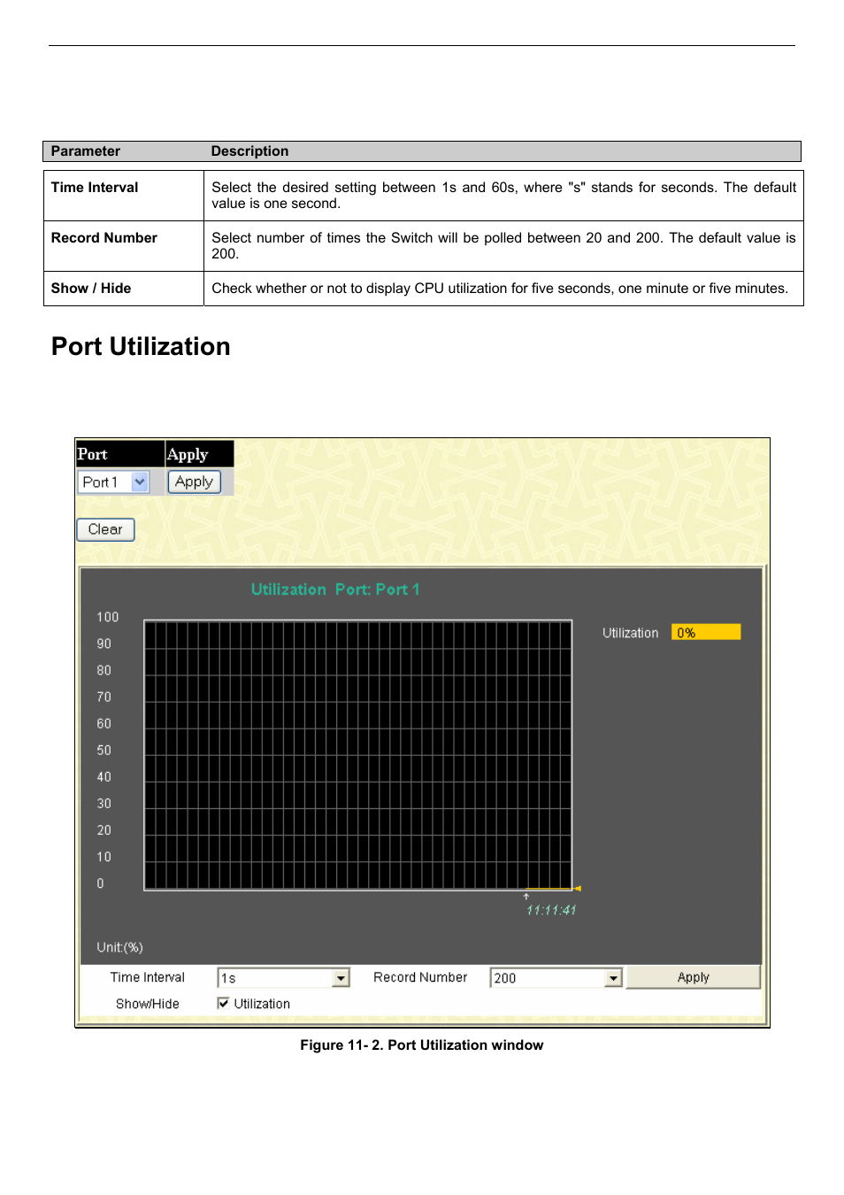 Port utilization | D-Link DES-3018 User Manual | Page 179 / 260