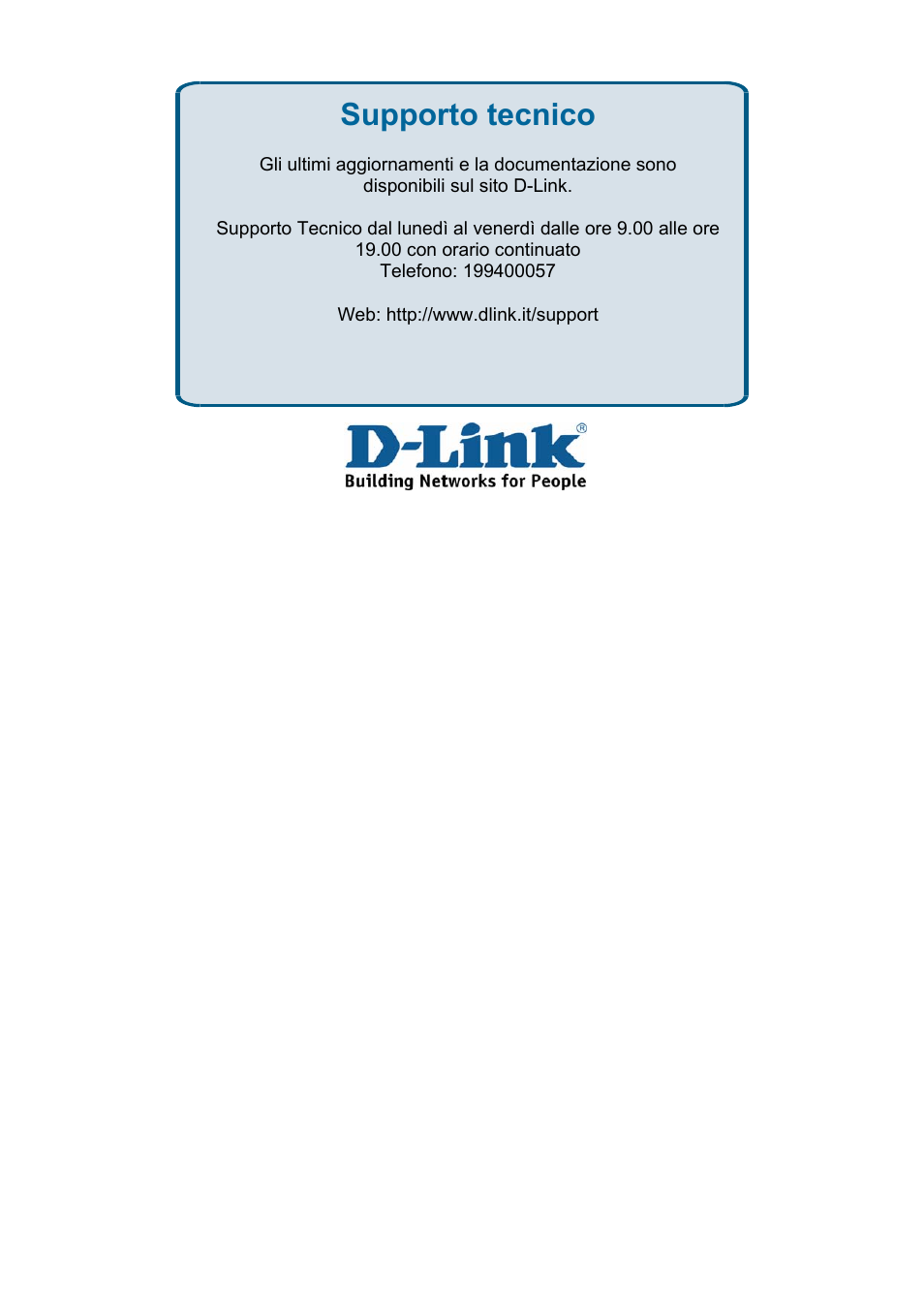 Supporto tecnico | D-Link DES-3018 User Manual | Page 236 / 260
