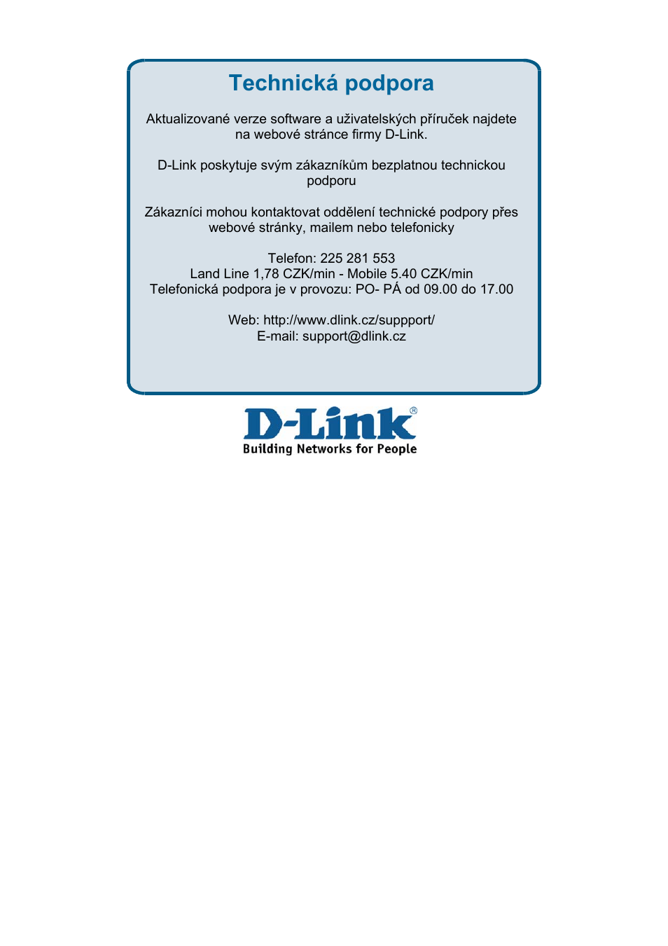 Technická podpora | D-Link DES-3018 User Manual | Page 239 / 260