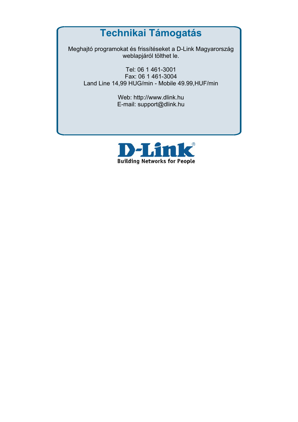 Technikai támogatás | D-Link DES-3018 User Manual | Page 240 / 260