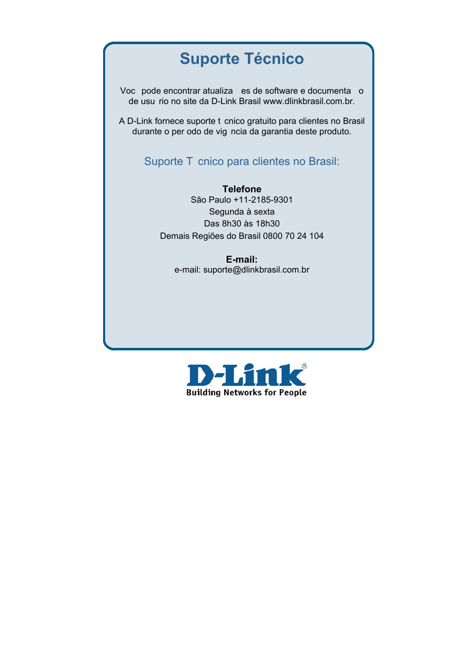 Suporte técnico | D-Link DES-3018 User Manual | Page 254 / 260