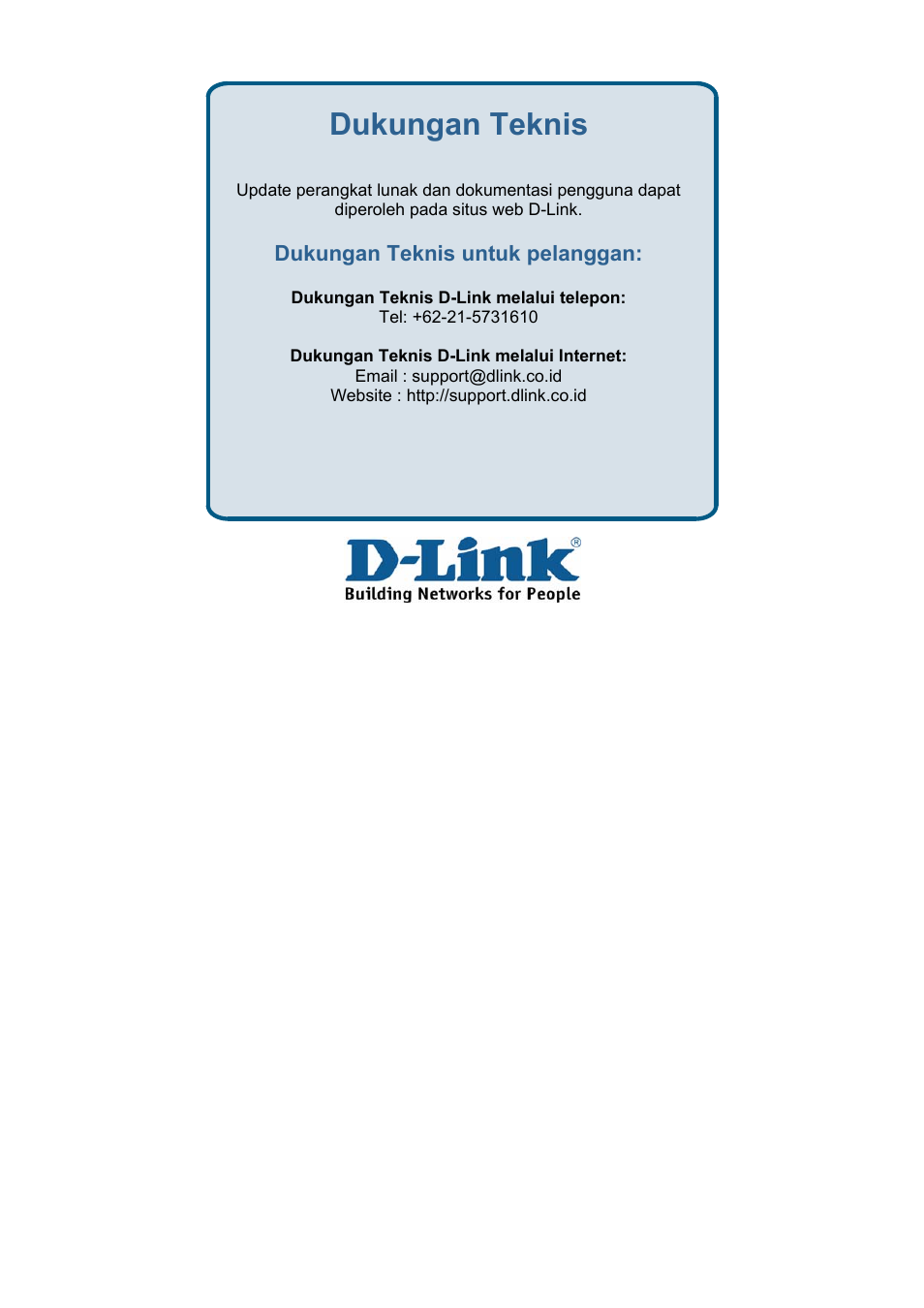 Dukungan teknis | D-Link DES-3018 User Manual | Page 256 / 260