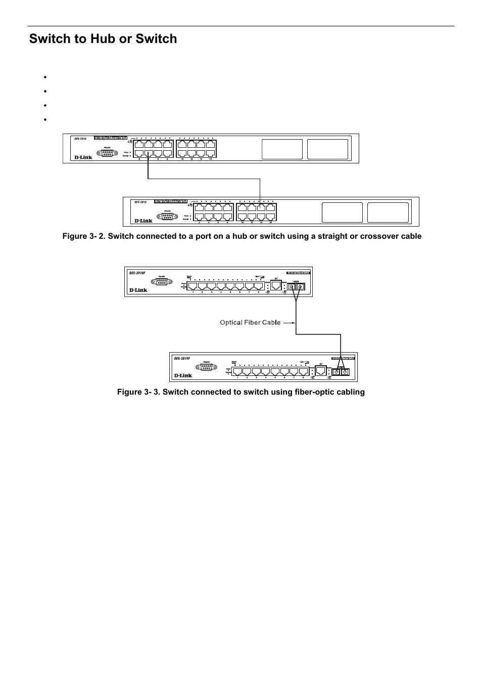 Switch to hub or switch | D-Link DES-3018 User Manual | Page 26 / 260