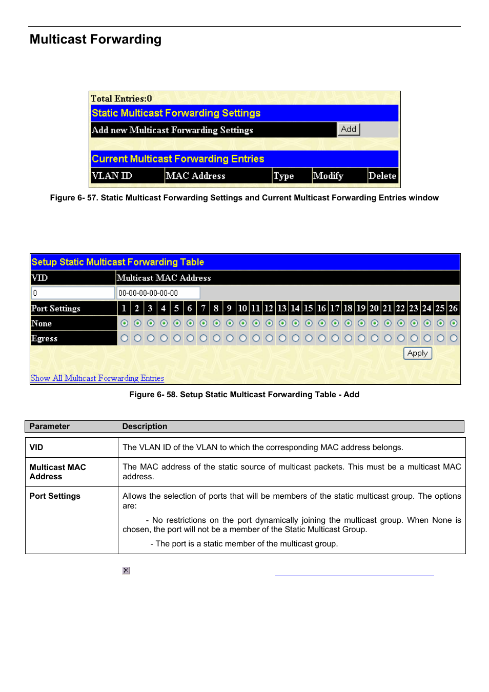 Multicast forwarding | D-Link DES-3018 User Manual | Page 86 / 260