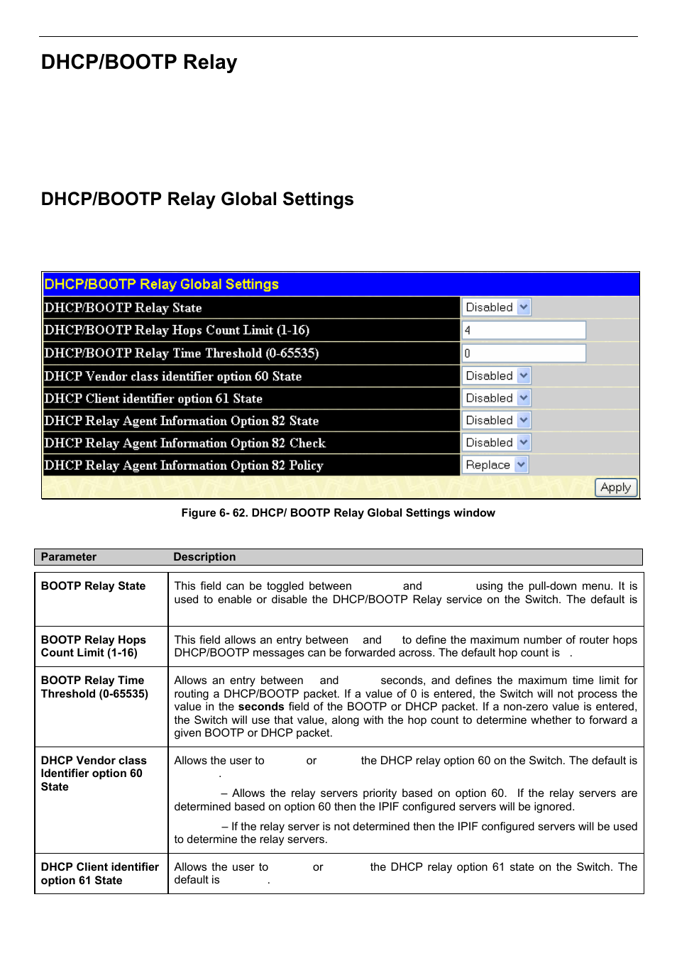 Dhcp/bootp relay, Dhcp/bootp relay global settings | D-Link DES-3018 User Manual | Page 91 / 260