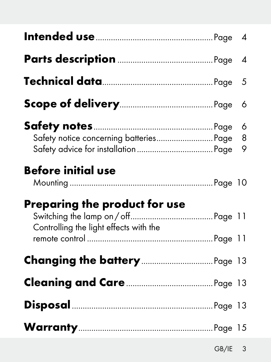 Intended use, Parts description, Technical data | Scope of delivery, Before initial use, Preparing the product for use, Changing the battery, Cleaning and care, Disposal, Warranty | Livarno 102618-14-01-BS User Manual | Page 3 / 101