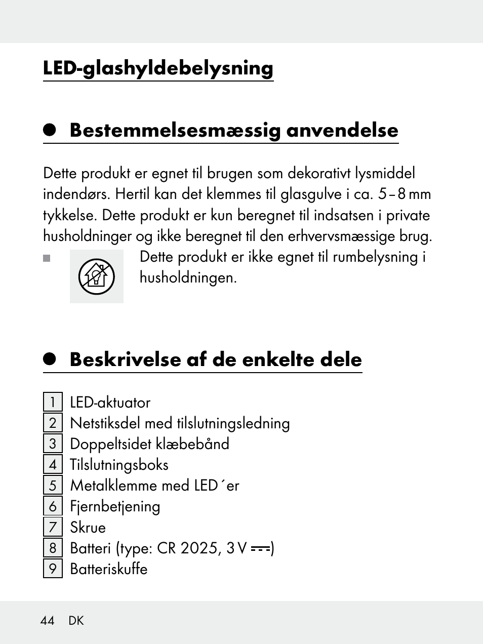 Beskrivelse af de enkelte dele | Livarno 102618-14-01-BS User Manual | Page 44 / 101