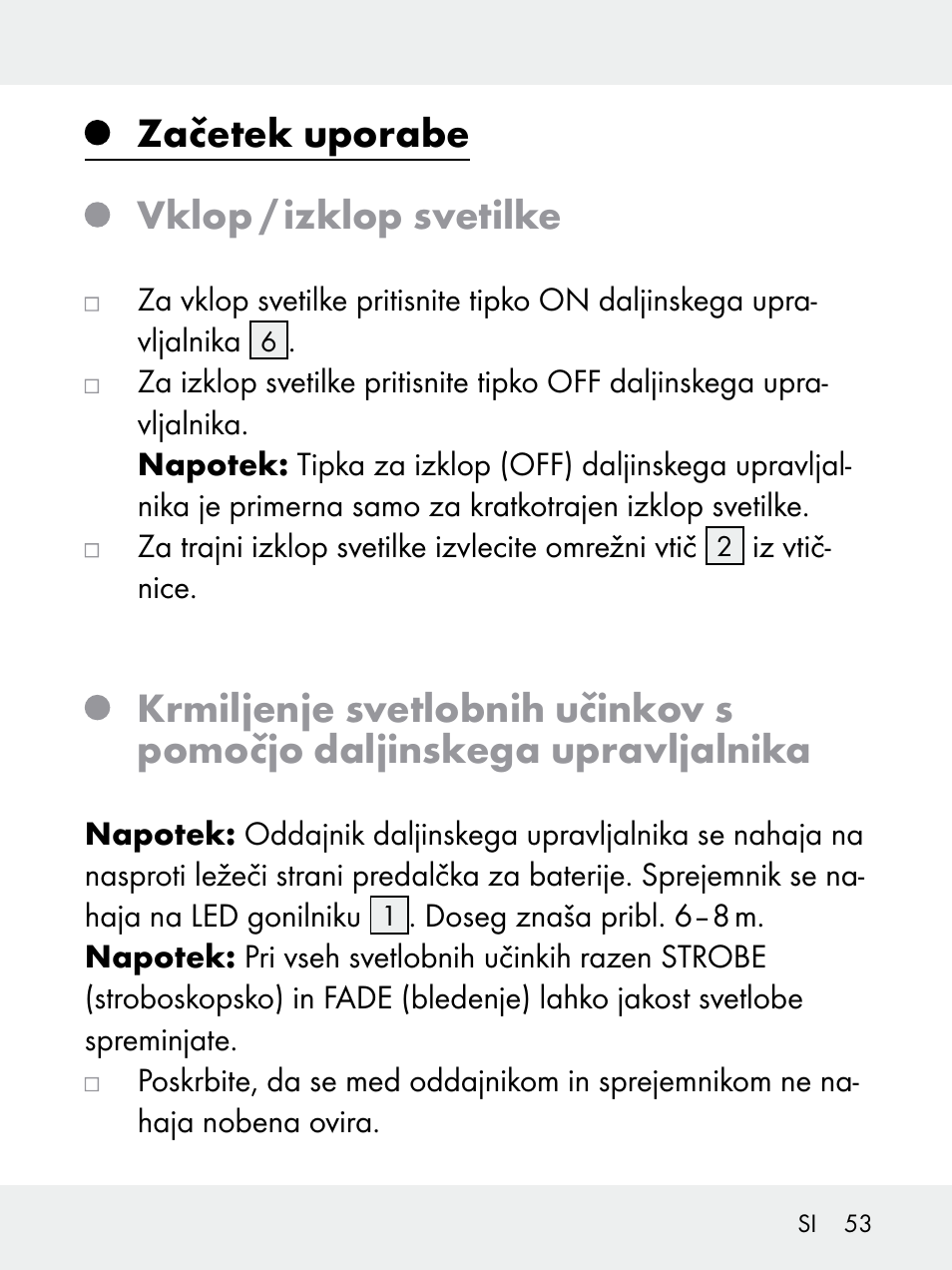 Začetek uporabe vklop / izklop svetilke | Livarno 102618-14-01-BS User Manual | Page 53 / 105