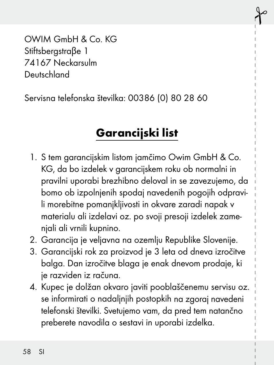 Garancijski list | Livarno 102618-14-01-BS User Manual | Page 58 / 105