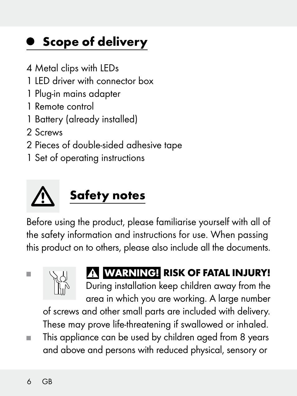 Scope of delivery | Livarno 102618-14-01-BS User Manual | Page 6 / 105