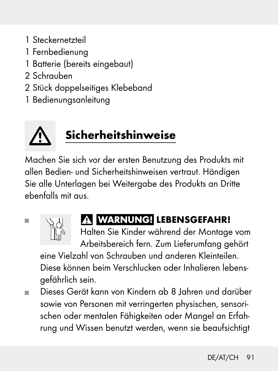 Sicherheitshinweise | Livarno 102618-14-01-BS User Manual | Page 91 / 105