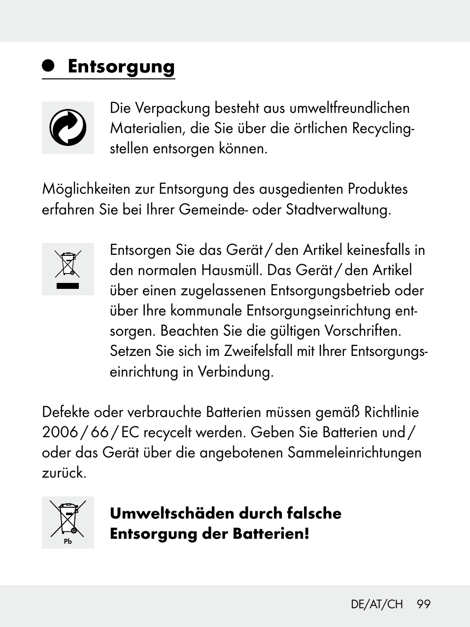 Entsorgung | Livarno 102618-14-01-BS User Manual | Page 99 / 105