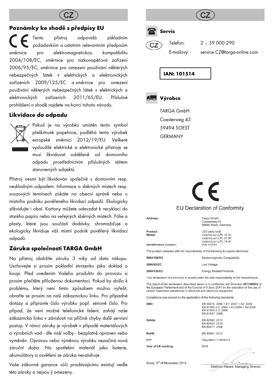 Livarno LED PARTY LIGHT User Manual | Page 10 / 14
