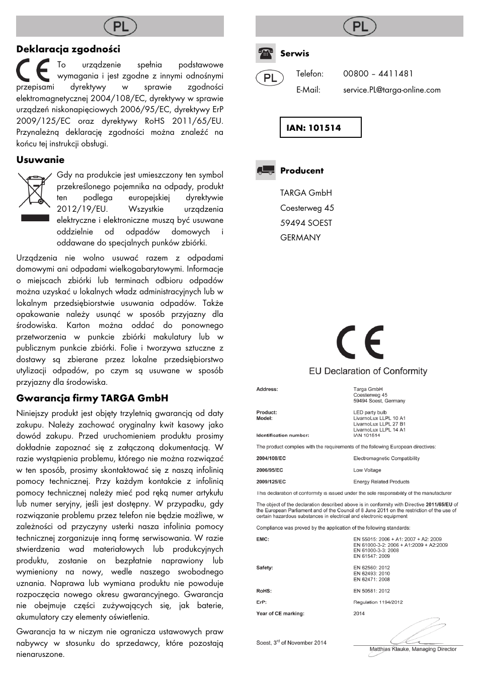 Livarno LED PARTY LIGHT User Manual | Page 4 / 14